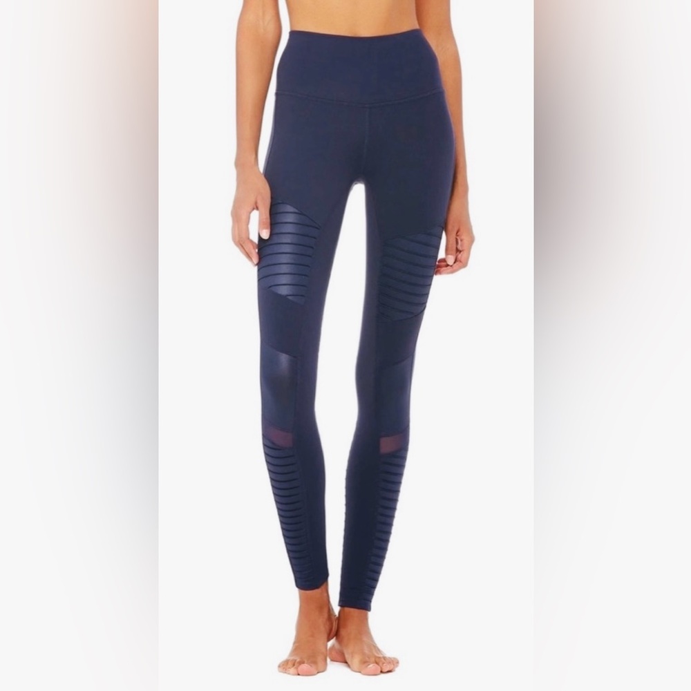 Alo Yoga Navy Moto Leggings